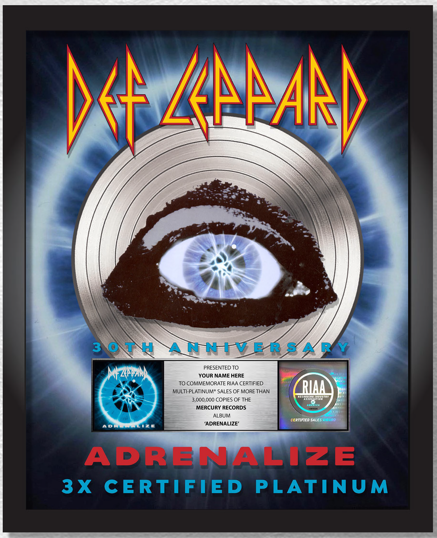 Adrenalize 30th Anniversary Commemorative Multi-Platinum | The Def Leppard